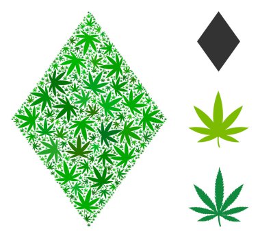 Kenevir yaprak dolu Rhombus kolaj