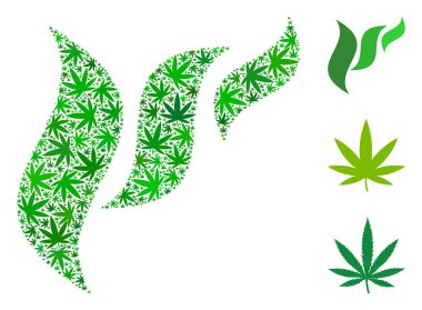 Flora soyutlama mozaik kenevir yaprak