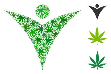 Fütüristik adam kolaj otu yaprakları