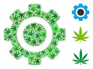 Dişli kompozisyon kenevir yaprak