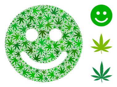 Mutlu bir gülümseme kompozisyon kenevir yaprak