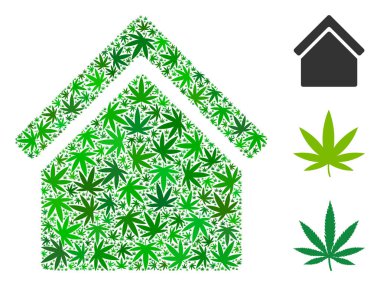 Kenevir yaprak ev kompozisyon