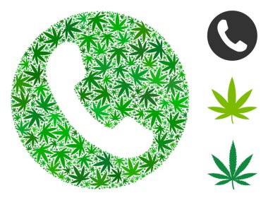 Telefon numarası mozaik kenevir yaprak