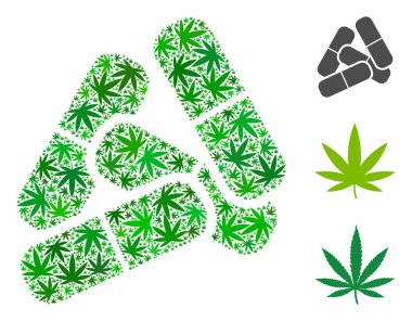 Hapları mozaik kenevir yaprak