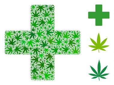 Artı kompozisyon kenevir yaprak