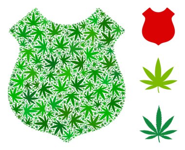 Polis mozaik kenevir yaprak kalkan