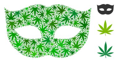 Gizlilik maskesi kompozisyon ot yaprağı