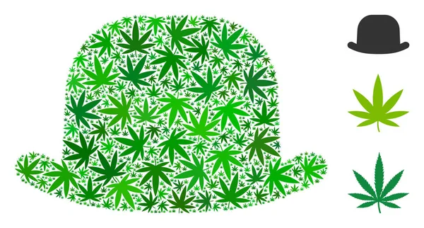 Caballero Sombrero Composición de la Marihuana — Vector de stock