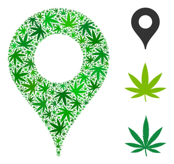 Kaart aanwijzer samenstelling van Cannabis — Stockvector