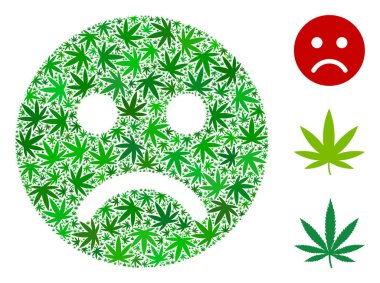 Üzgün ruh Smiley kompozisyon esrar