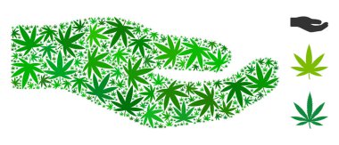 Paylaşım el mozaik kenevir yaprak