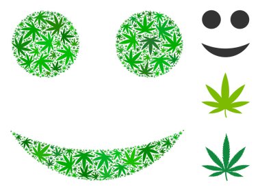 Gülen kompozisyon kenevir yaprak