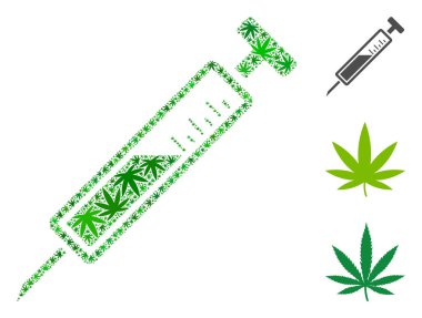 Şırınga kompozisyon kenevir yaprak