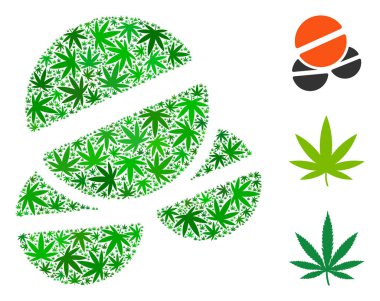 Tablet mozaik kenevir yaprak