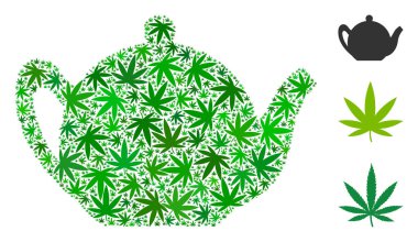 Çaydanlık kolaj kenevir bırakır