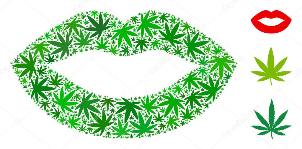 Sexy Lips Composition of Hemp Leaves