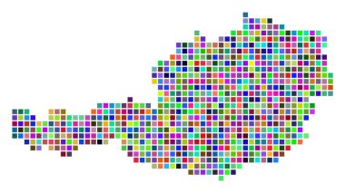 Çok renkli nokta Avusturya harita