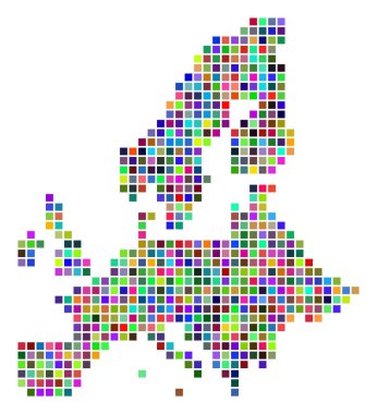 Çok renkli nokta Avrupa Birliği harita