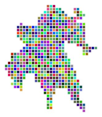 Çok renkli nokta Mora Yarımadası Haritası