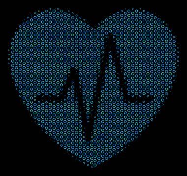 Yarı ton çevrelerin Kardiyoloji kolaj simgesi