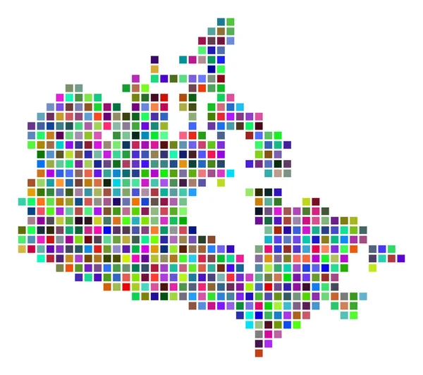 Mappa multicolore di Dot Canada — Vettoriale Stock