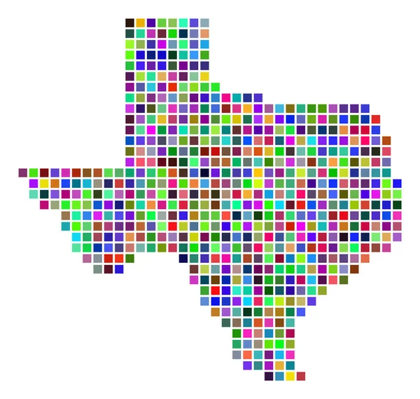 Mapa multicolorido de Dot Texas — Vetor de Stock