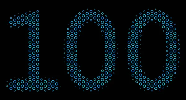 100 szöveg összetétele ikon félárnyék körök — Stock Vector