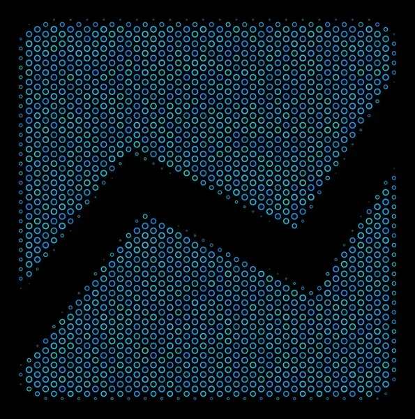 Analytics diagram mosaik ikonen för halvton bubblor — Stock vektor