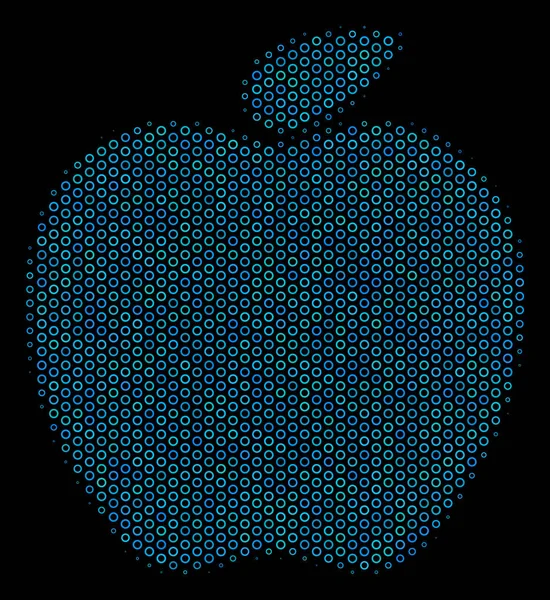 Icono de Apple Collage de círculos de medio tono — Vector de stock