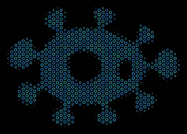 Bactérias Composição Ícone de bolhas de meio-tom — Vetor de Stock