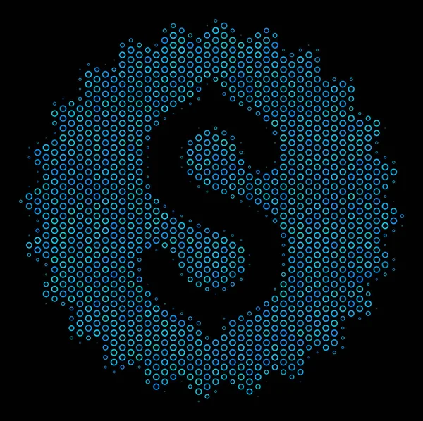 Bank Seal Mosaico Icona di Halftone Sfere — Vettoriale Stock