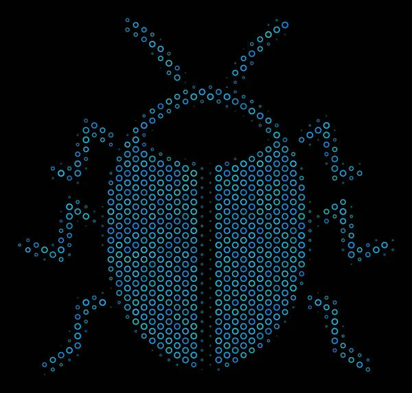 Icône de Collage Bug de Cercles Halftone — Image vectorielle