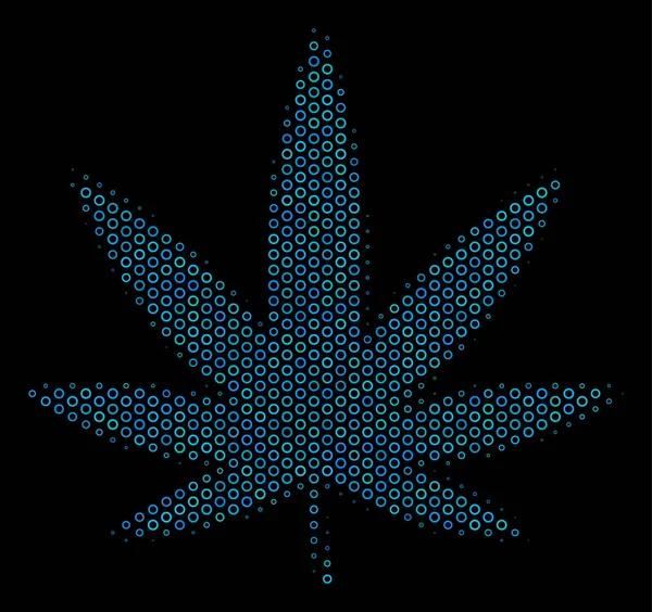 Pictogram van de Collage van de cannabis van Halftone bollen — Stockvector