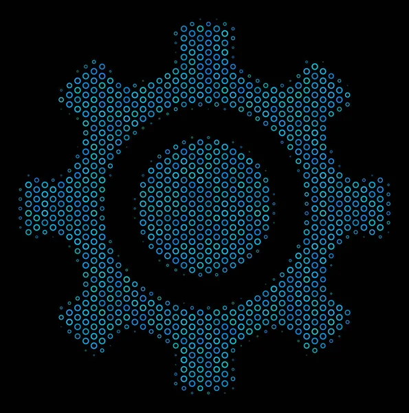 Cogwheel Mosaic Icon of Halftone Spheres — Stock Vector