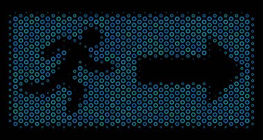 Acil çıkış kompozisyon simgesi yarı ton baloncuklar