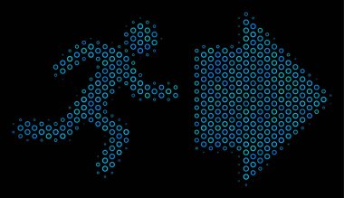 Çıkış yönünde mozaik simgesi noktalı resim küre