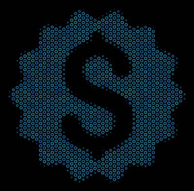 Finansal ödül mühür kompozisyon simgesi yarı ton çevrelerin