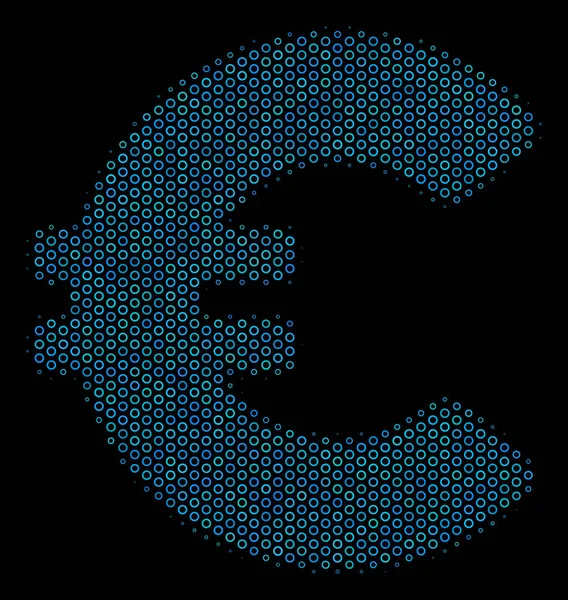 Euro Composición Icono de las Esferas Semitono — Vector de stock