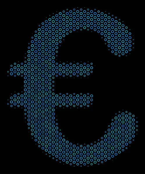 Symbole Euro Icône Mosaïque de Sphères Halftone — Image vectorielle