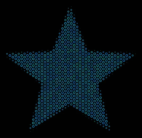 Ícone de colagem de estrela de fogos de artifício de círculos de meio-tom — Vetor de Stock