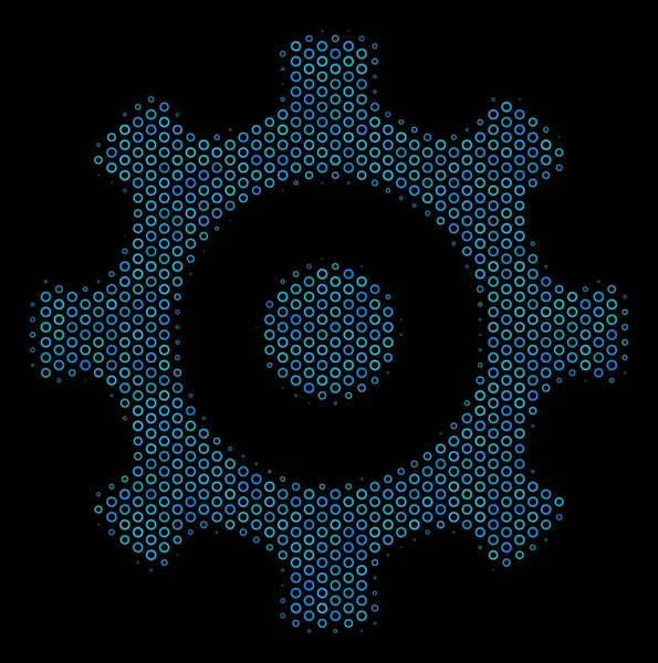 Composition de l'engrenage Icône de demi-tons Cercles — Image vectorielle