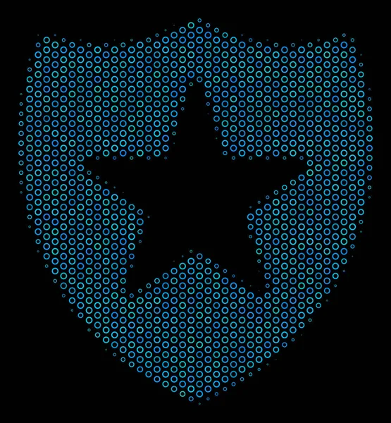 Icono de collage de guardia de círculos de medio tono — Vector de stock