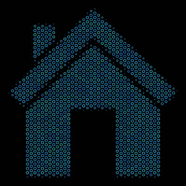 Mozaika ikonę domu sfer półtonów — Wektor stockowy