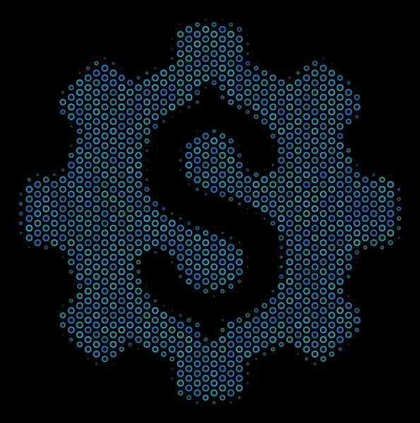 Ícone de mosaico capital industrial de esferas de meio-tom — Vetor de Stock