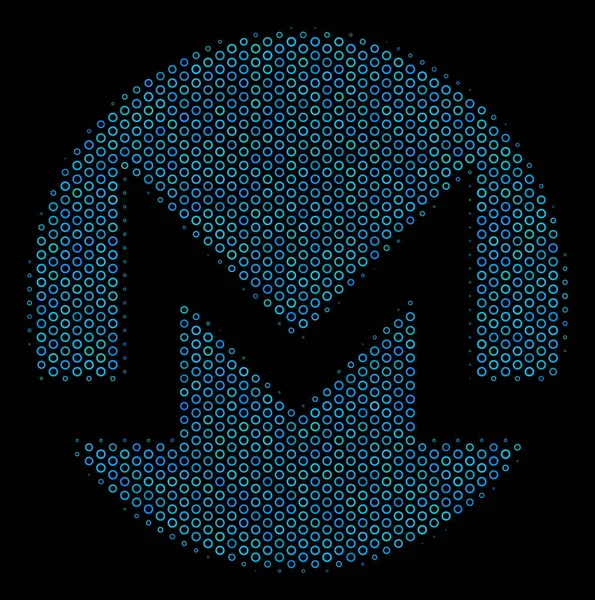 Monero Moneda Collage Icono de círculos de medio tono — Archivo Imágenes Vectoriales