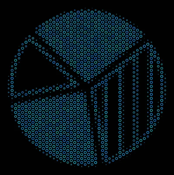 Cirkeldiagram sammansättning ikonen för halvton bubblor — Stock vektor