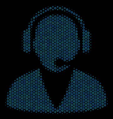 Destek operatör kolaj simgesi yarı ton baloncuklar