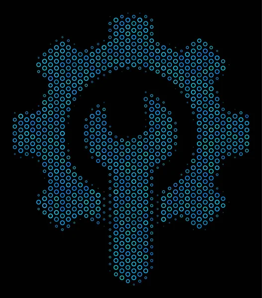 Outils de service Collage Icône de sphères demi-teintes — Image vectorielle