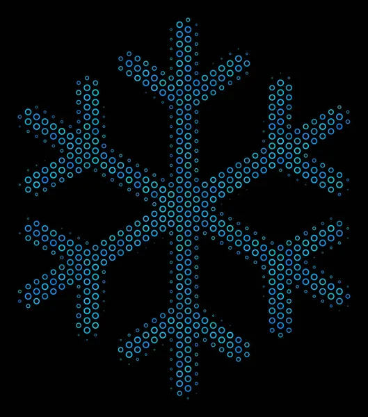 Copo de nieve Collage icono de las esferas de medio tono — Archivo Imágenes Vectoriales
