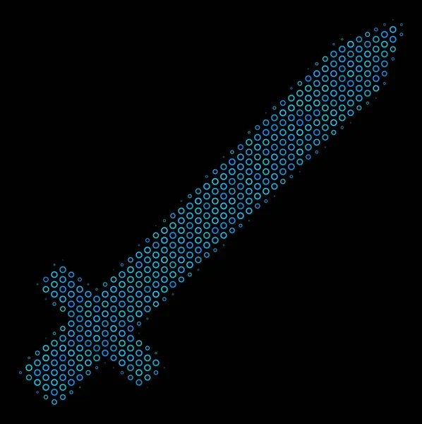 Schwertkomposition Ikone der Halbtonkugeln — Stockvektor